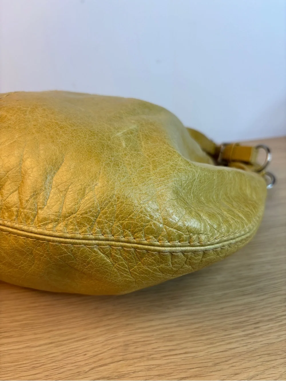 Vintage Fossil Yellow Soft Leather Slouchy Hobo Bag